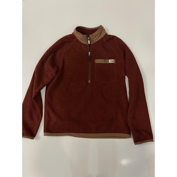 Mens The North Face Gordon Lyons 1/4 Zip Pullover Fleece Sweater Jacket Red M - Picture 1 of 5